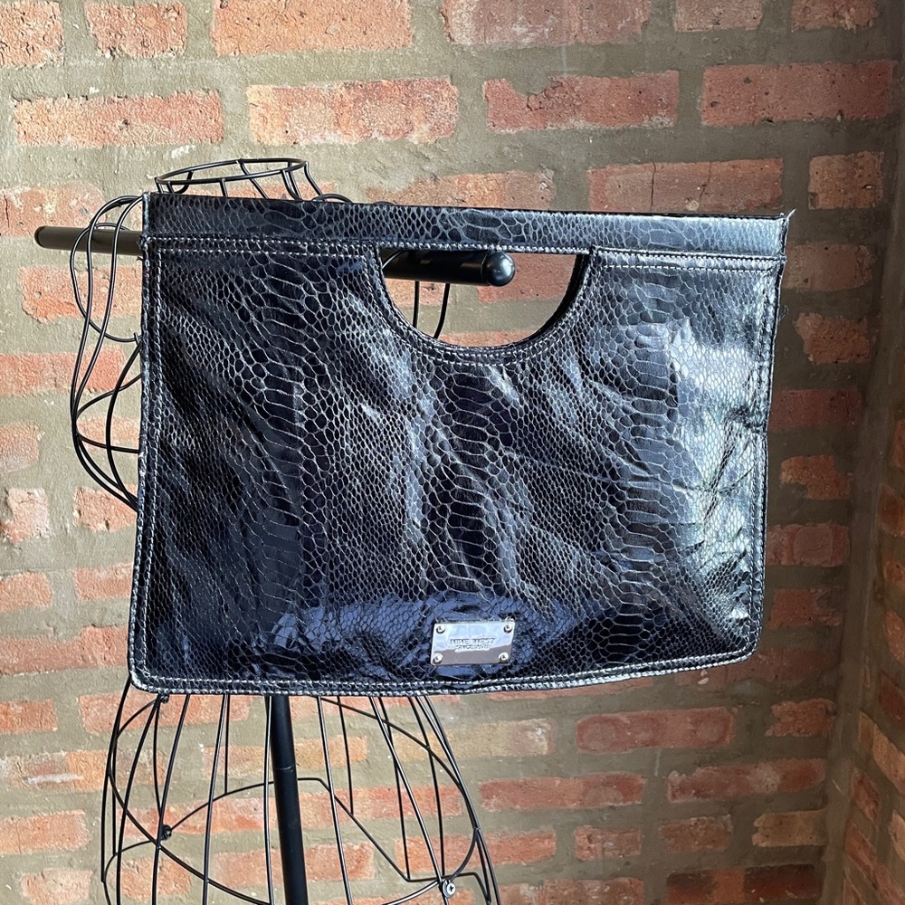 Black Nine West Snakeskin Clutch